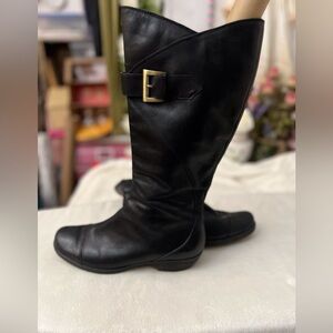 Aerosoles Black Leather Boots Size 9